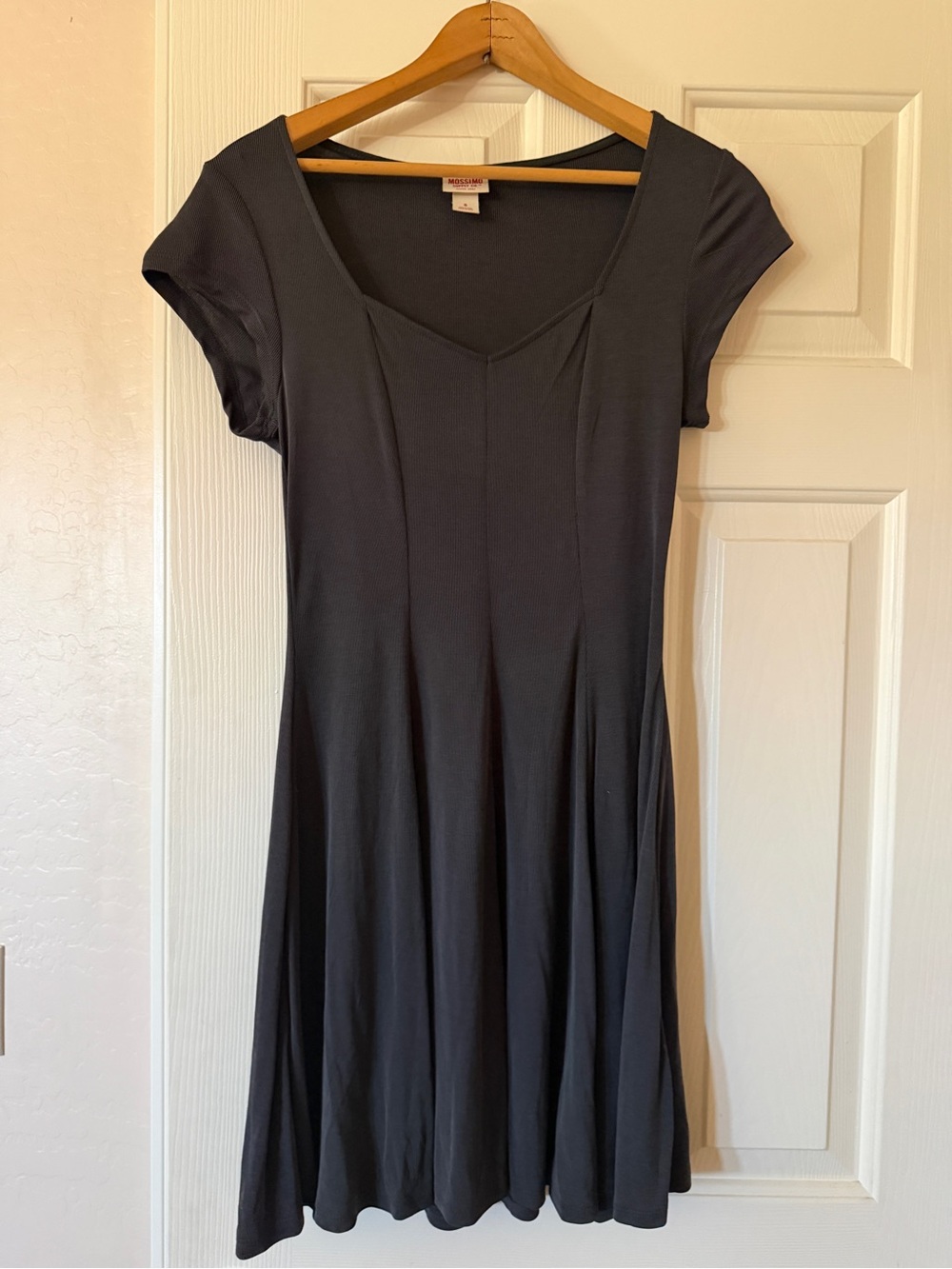 Mossimo Supply Co. Dark Gray Scoop Neck Short Sleeve  Dress, SIZE Small